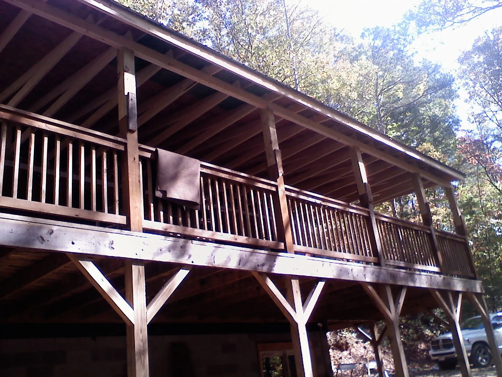 Timber framing under a new elevated porch and deck — Roof Leak Repair in Labelle by Roofing Brothers